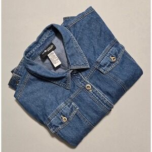 Sag Harbor Sport Denim Trucker Jacket Womens XL Lightweight 90s‎ Layering Casual